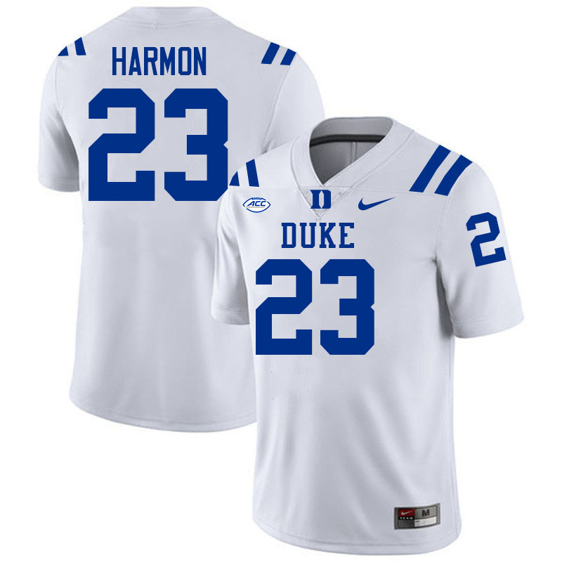 Duke Blue Devils #23 Kolbe Harmon College Football Jersey Stitched-White